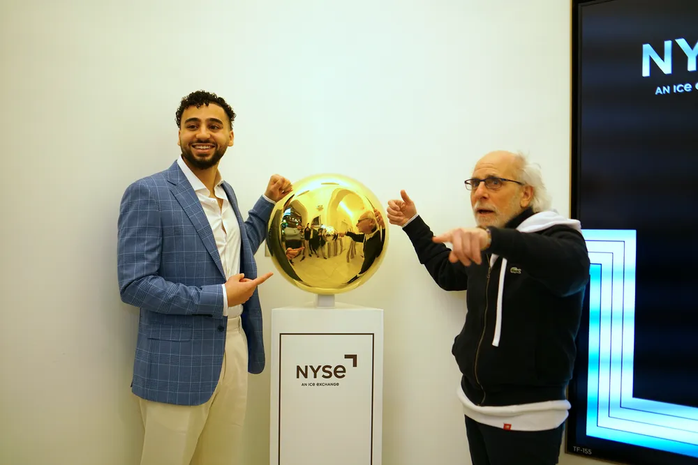 Nour at the New York Stock Exchange golden bell