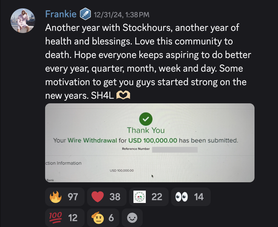 Frankie — StockHours member result