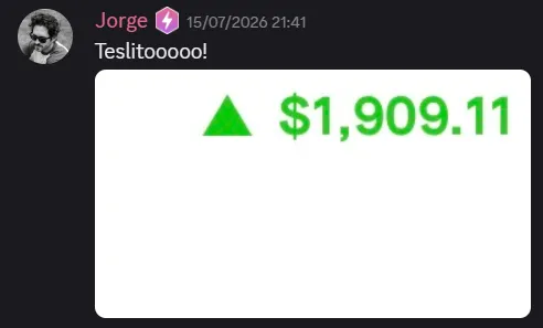 StockHours member sharing a profit screenshot in the community