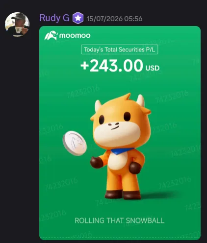 StockHours member sharing a profit screenshot in the community