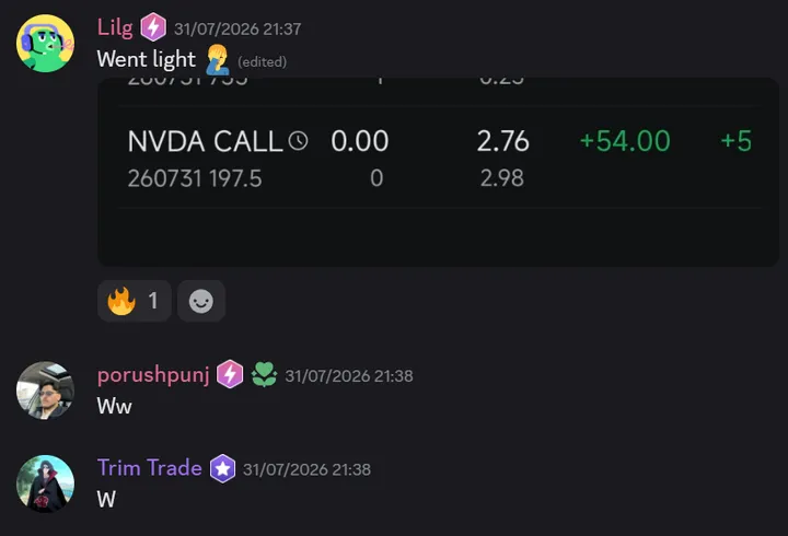 StockHours member sharing a profit screenshot in the community