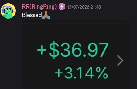 StockHours member sharing a profit screenshot in the community