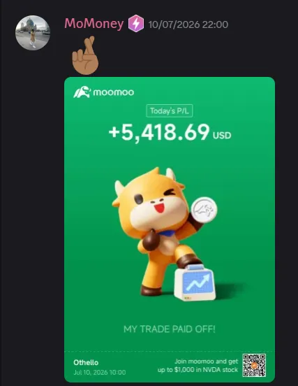 StockHours member sharing a profit screenshot in the community