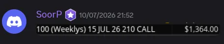 StockHours member sharing a profit screenshot in the community