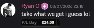 StockHours member sharing a profit screenshot in the community