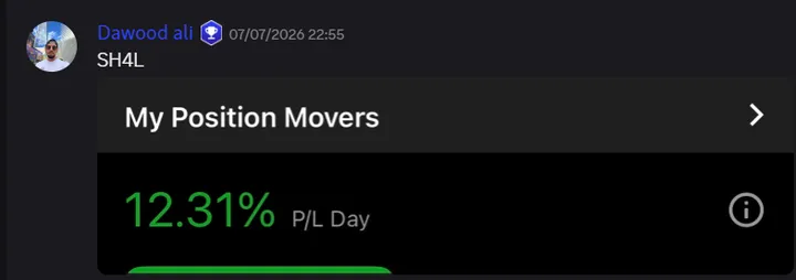 StockHours member sharing a profit screenshot in the community