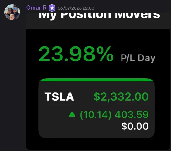 StockHours member sharing a profit screenshot in the community