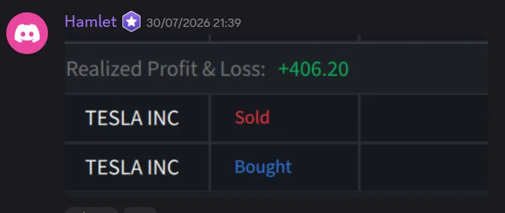 StockHours member sharing a profit screenshot in the community